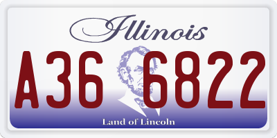 IL license plate A366822