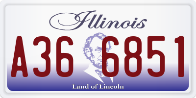IL license plate A366851