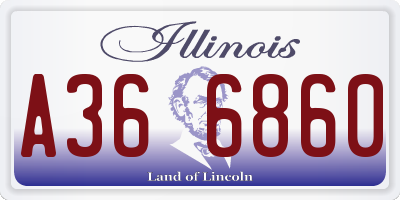 IL license plate A366860
