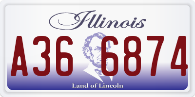 IL license plate A366874