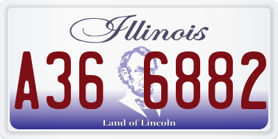 IL license plate A366882