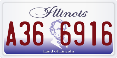 IL license plate A366916