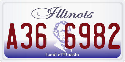 IL license plate A366982
