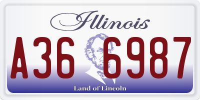 IL license plate A366987