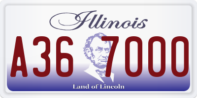 IL license plate A367000
