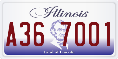IL license plate A367001