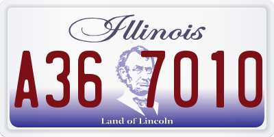 IL license plate A367010