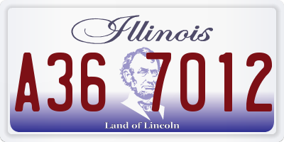 IL license plate A367012