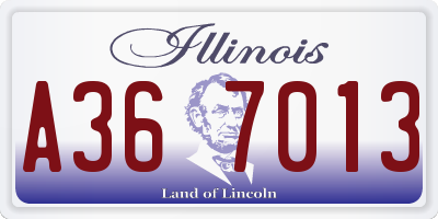 IL license plate A367013