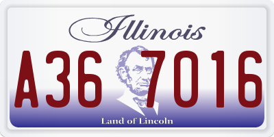 IL license plate A367016
