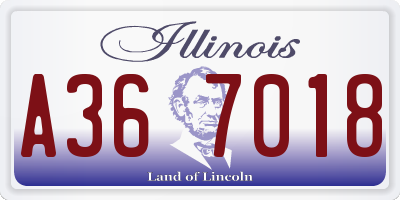 IL license plate A367018