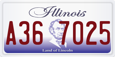 IL license plate A367025