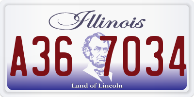 IL license plate A367034