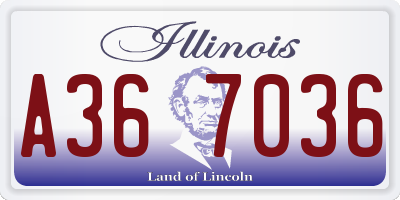 IL license plate A367036