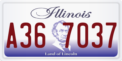IL license plate A367037