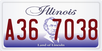 IL license plate A367038