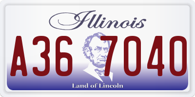 IL license plate A367040