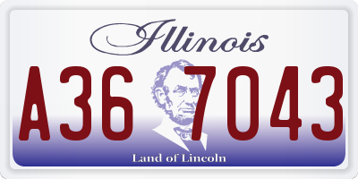 IL license plate A367043