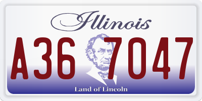 IL license plate A367047