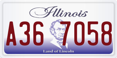 IL license plate A367058