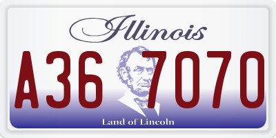 IL license plate A367070