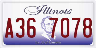 IL license plate A367078