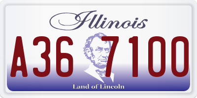 IL license plate A367100