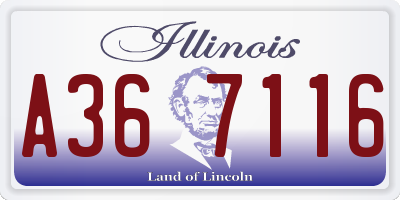 IL license plate A367116
