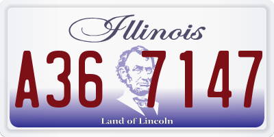 IL license plate A367147