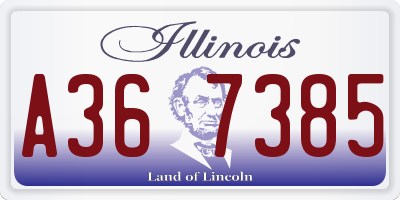 IL license plate A367385