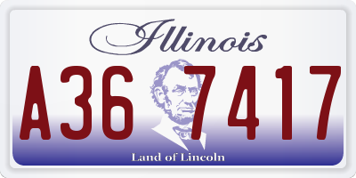 IL license plate A367417