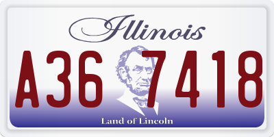 IL license plate A367418