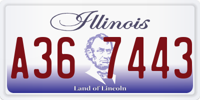 IL license plate A367443