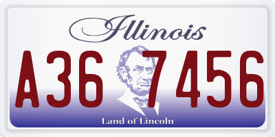 IL license plate A367456