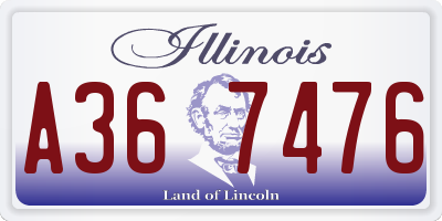 IL license plate A367476