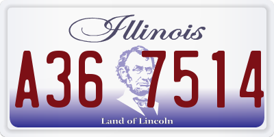 IL license plate A367514