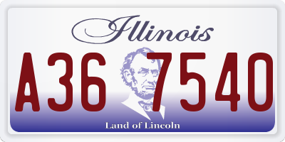 IL license plate A367540