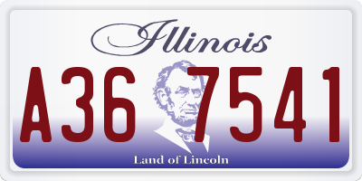 IL license plate A367541