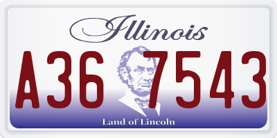 IL license plate A367543