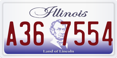 IL license plate A367554