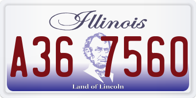 IL license plate A367560
