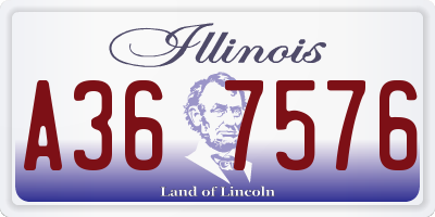 IL license plate A367576