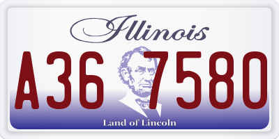 IL license plate A367580