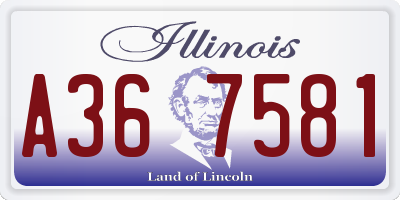 IL license plate A367581