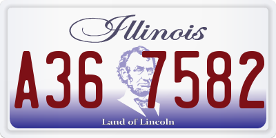 IL license plate A367582