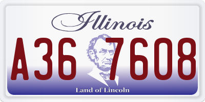 IL license plate A367608