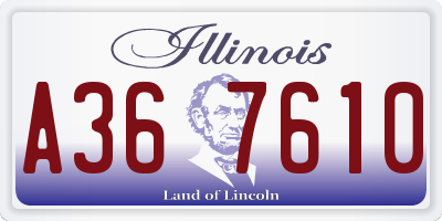 IL license plate A367610