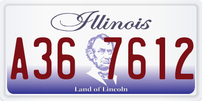 IL license plate A367612