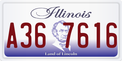 IL license plate A367616