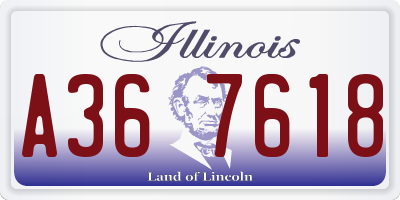 IL license plate A367618